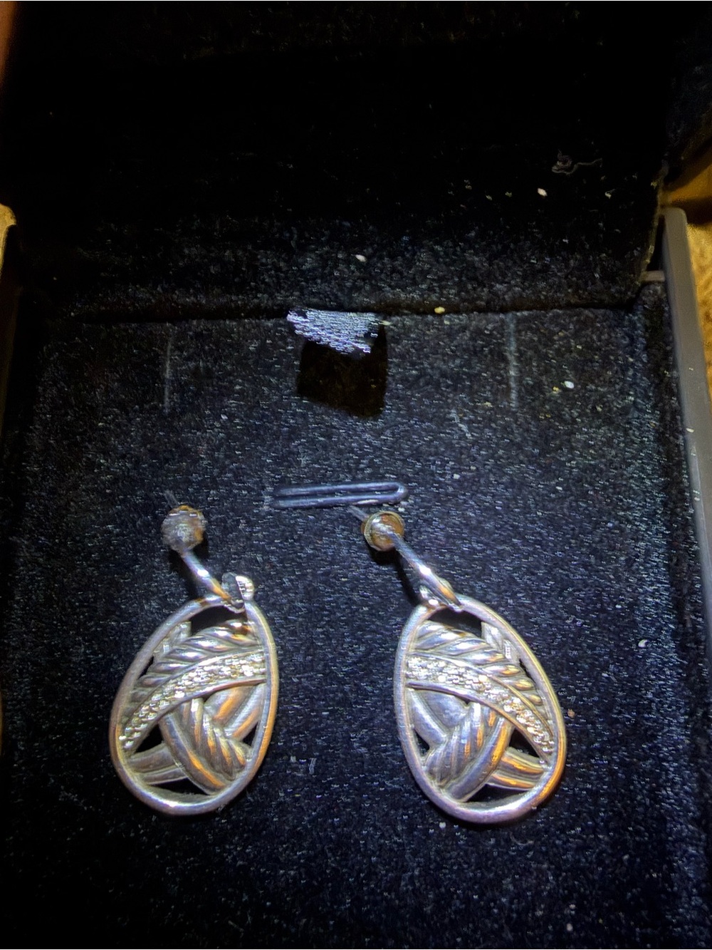 David Yurman Silver Drop Knot Earrings